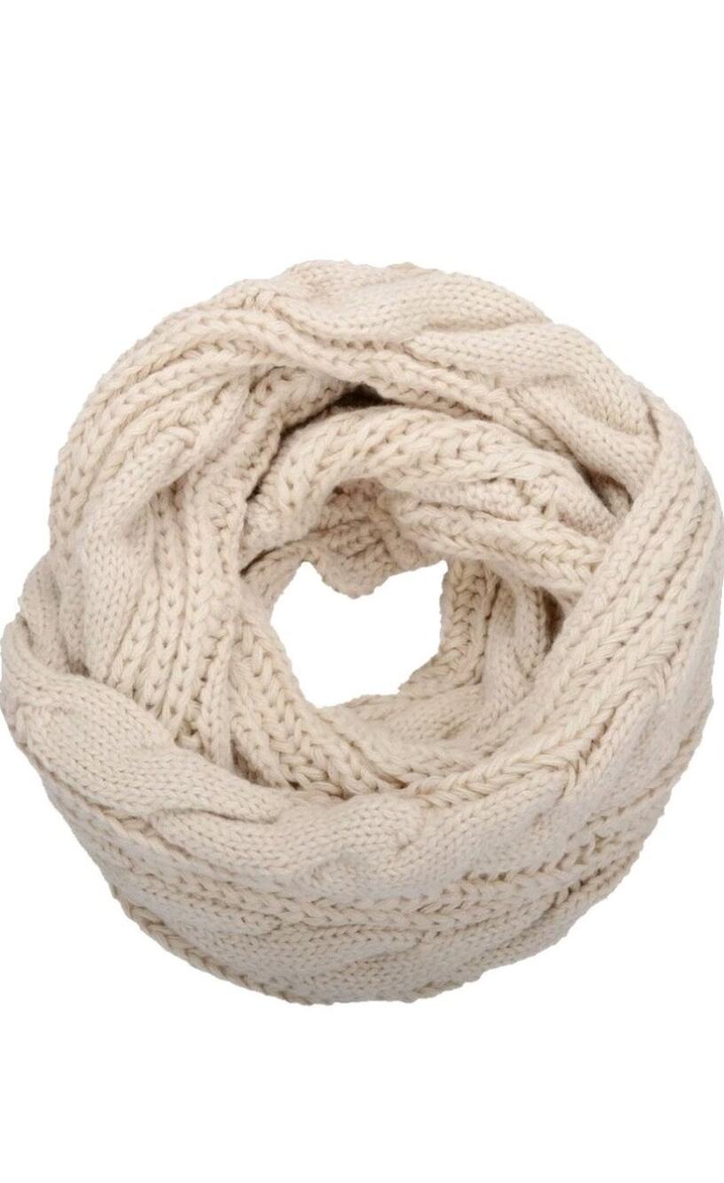 Womens Thick Ribbed Knit Winter Infinity Circle Loop Scarf Twist Khaki